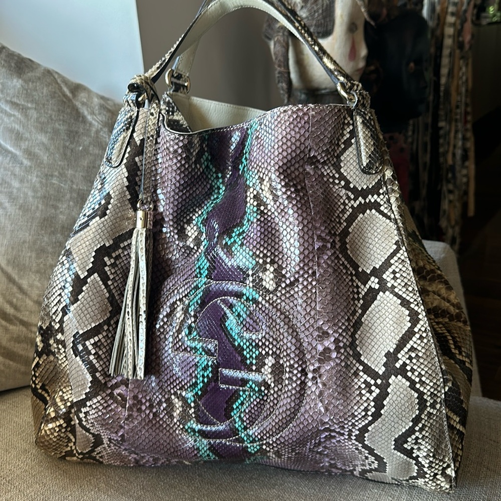 This Previously Loved Rare Bag Was Part Of The Gucci 2012 Python Collection.